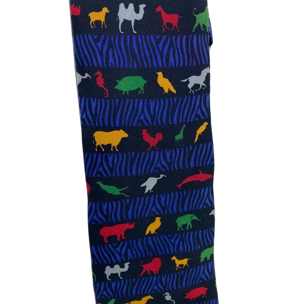 Vintage RARE Animal Kingdom Vicky Davis 100% Silk Seahorse Camel Neck Tie OS
